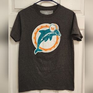 Miami Dolphins Dark Gray T-Shirt With Vintage Logo